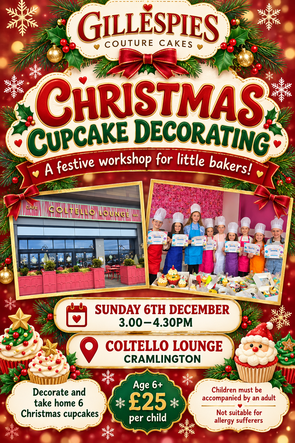 Kids Christmas Cupcake Decorating Class at Coltello Lounge, Manor Walks